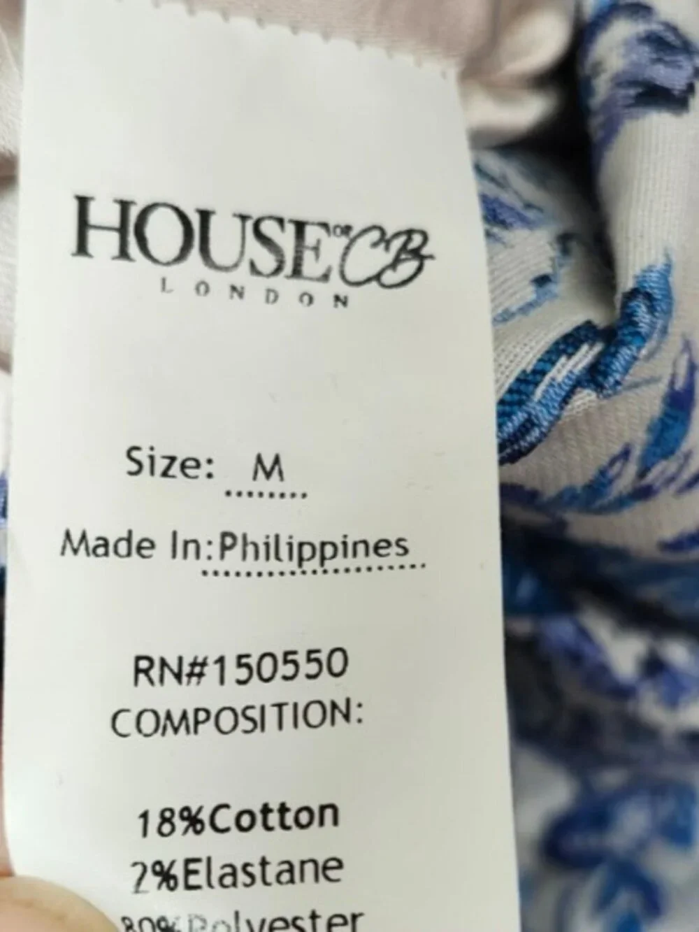 House of CB London Blue White Floral Draped Mini Skirt Size M High Waist Stateme